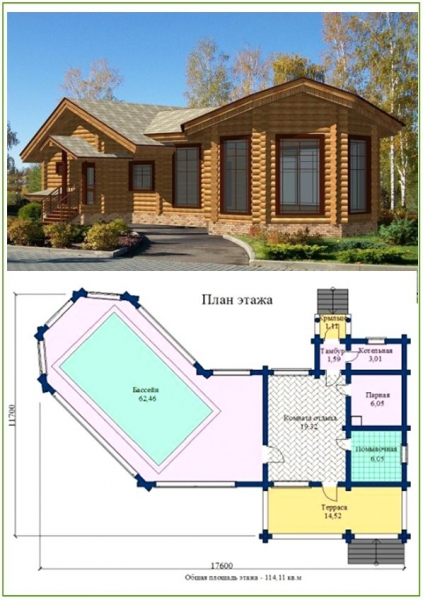 Проекты бань из бруса с бассейном Проекты бань из бруса с бассейном