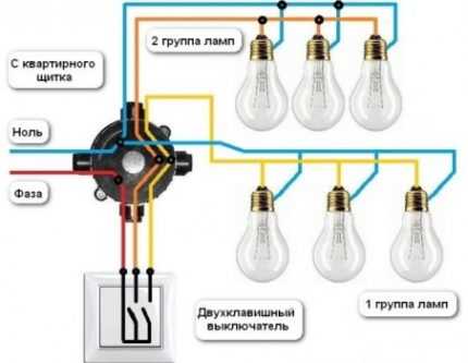 Подключение двойного выключателя: нормы и схемы + инструктаж по монтажу Подключение двойного выключателя: нормы и схемы + инструктаж по монтажу